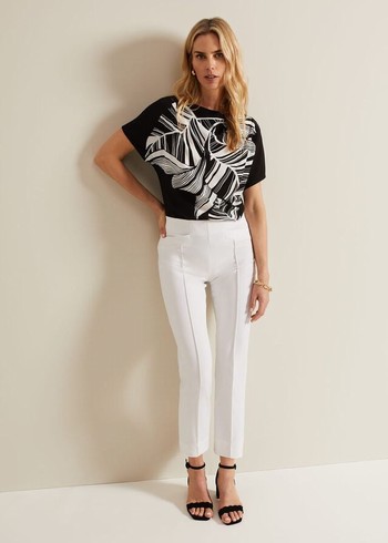 Phase Eight Miah Capris Trousers White Canada | SJZNXP-285